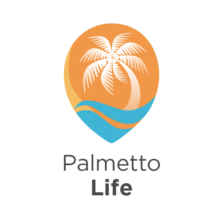 vertical palmetto logo with black text